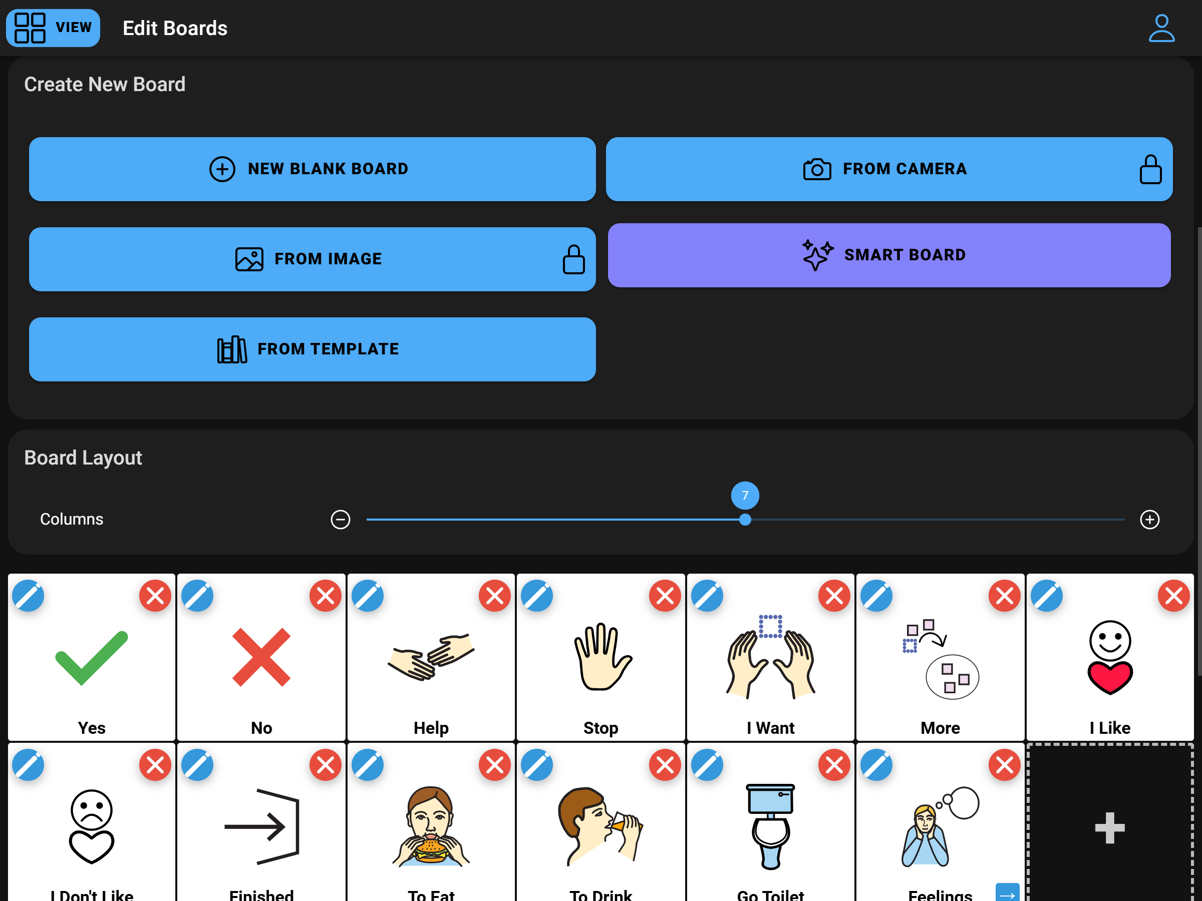 Promo screenshot of the smart board creator auto-cropping photos into grids